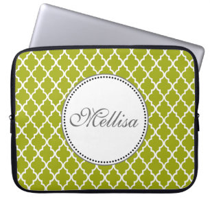 Housse Pour Ordinateur Portable Moderne, élégant, monogramme en quatrefeuilles ver
