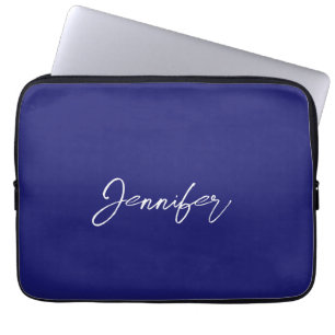 Housse Pour Ordinateur Portable Moderne Midnight Blue Plain Unique Nom d'écriture 