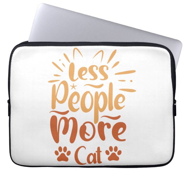Housse Pour Ordinateur Portable Moins de gens Plus de chats (Devant)
