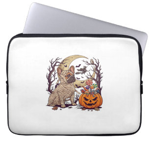 Housse Pour Ordinateur Portable Momie d'Halloween Bouledogue Français Citrouille B