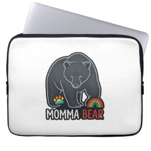 Housse Pour Ordinateur Portable Momma Bear Arc-en-ciel Design de T-shirt avec Grav