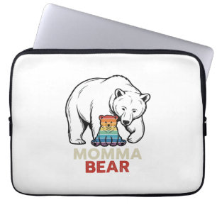 Housse Pour Ordinateur Portable Momma Bear Arc-en-Ciel Design de T-Shirt avec Grav