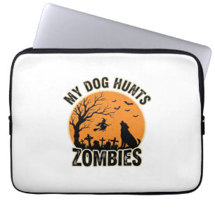 Housse Pour Ordinateur Portable Mon chien chasse les zombies conception de chien H