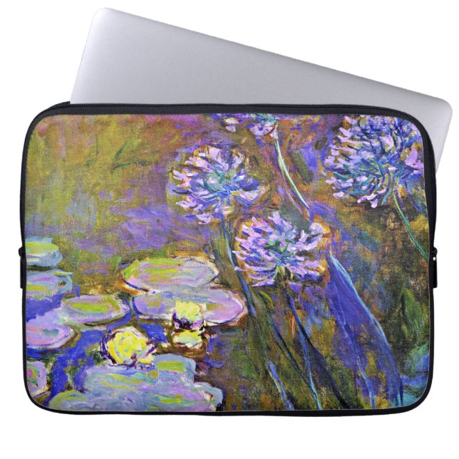 Housse Pour Ordinateur Portable Monet - Lys d'eau et Agapanthus (Devant)
