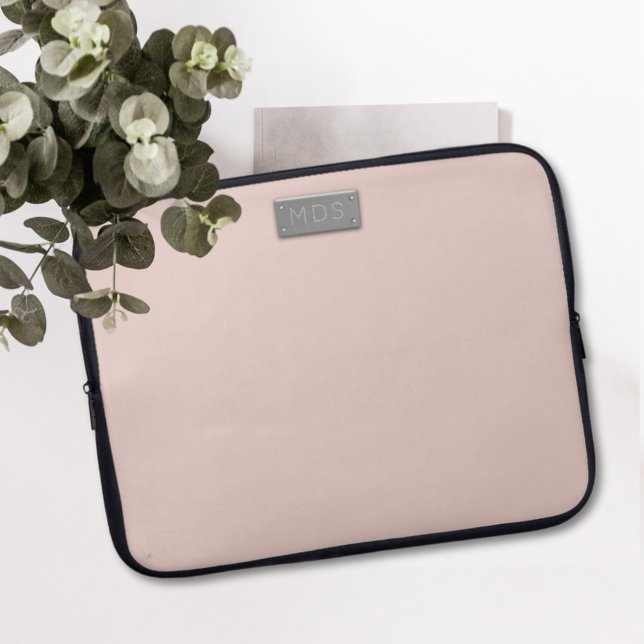 Housse Pour Ordinateur Portable Mongram Blush Pink Stylish (Créateur téléchargé)