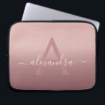 Housse Pour Ordinateur Portable Mongramme Ombre Gradient rose Fille<br><div class="desc">Girly Rose Rose Or Mongram Ombre Gradient Élégant Coque ordinateur portable Monogramme. Ce coque monogrammé peut être customisé pour inclure votre nom initial et prénom.</div>