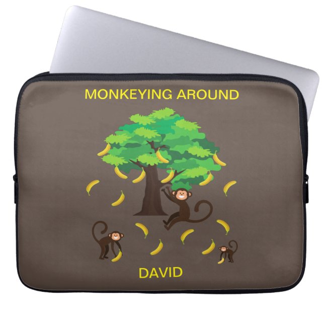 Housse Pour Ordinateur Portable "Monkeying Autour" (Devant)