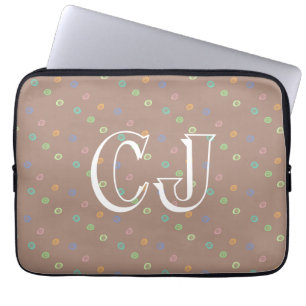 Housse Pour Ordinateur Portable Monogramme 2 Initiales Motif tendance de points be