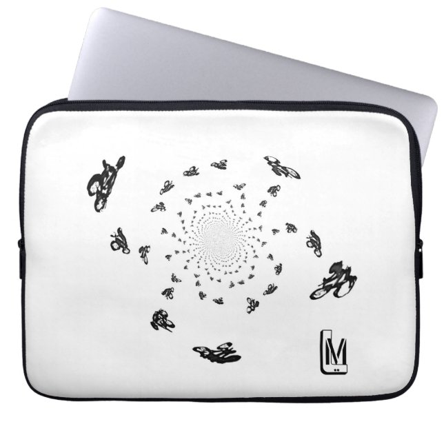 Housse Pour Ordinateur Portable Monogramme Abstraite course de vélo (Devant)