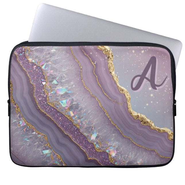 Housse Pour Ordinateur Portable Monogramme Améthyste Aurora (Devant)