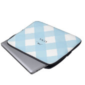 Housse Pour Ordinateur Portable Monogramme bleu noir simple moderne En vichy (Devant bas)