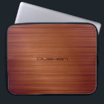 Housse Pour Ordinateur Portable Monogramme Brown en métal brossé Motif personnalis<br><div class="desc">motif en métal brossé Brown avec monogramme personnalisé. Personnalisez ce que votre propre nom ou texte. Disponible sur d'autres produits et peut être demandé pour n'importe quel des produits offerts à Zazzle</div>
