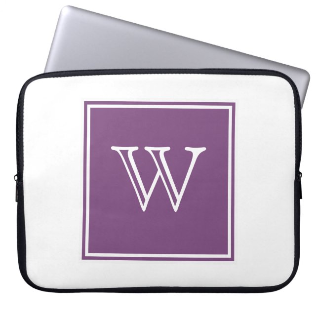 Housse Pour Ordinateur Portable Monogramme Carré pourpre (Devant)