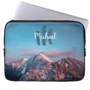 Housse Pour Ordinateur Portable Monogramme de ciel magique montagne Storžič Slovén