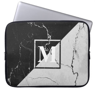 Housse Pour Ordinateur Portable Monogramme de marbre
