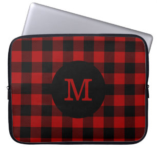 Housse Pour Ordinateur Portable Monogramme de plaid de Buffalo