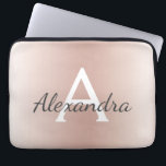 Housse Pour Ordinateur Portable Monogramme d'ombre métallique rose rose pâle<br><div class="desc">Rose rose rose vierge métal métallique moderne et élégant Coque Monogramme. Ce coque peut être customisé pour inclure votre nom initial et prénom et fait un grand cadeau de Noël ou de 16 Anniversaire doux.</div>