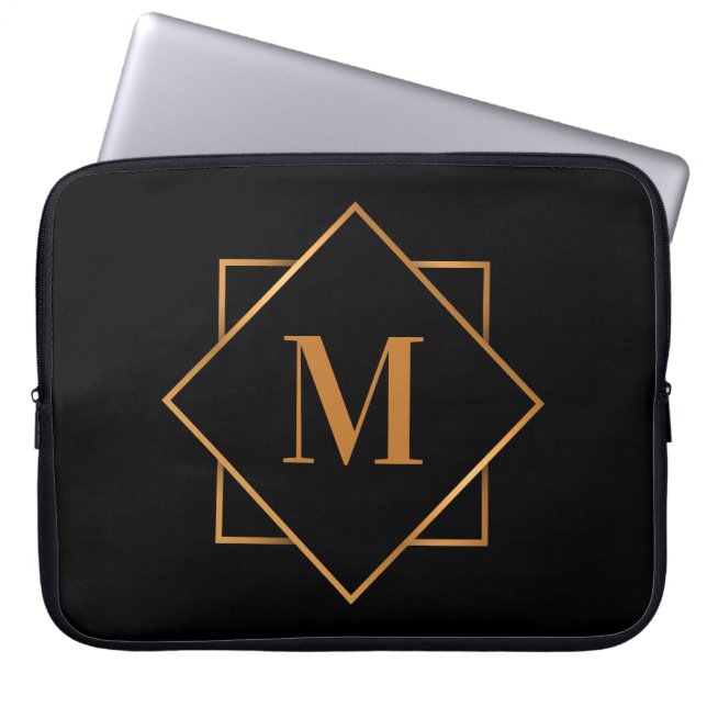 Housse Pour Ordinateur Portable Monogramme d'or (Devant)