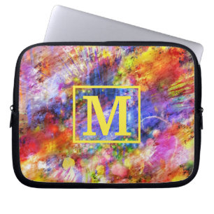 Housse Pour Ordinateur Portable Monogramme d'or Design d'art Abstrait