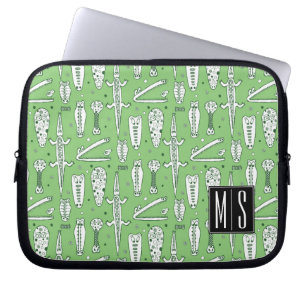 Housse Pour Ordinateur Portable Monogramme du motif   de crocodile de croquis