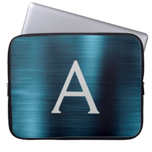 Housse Pour Ordinateur Portable Monogramme en acier inoxydable moderne métallique 