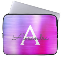 Monogramme en acier inoxydable rose et violet