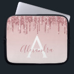 Housse Pour Ordinateur Portable Monogramme étincelant rose or<br><div class="desc">Blush Pink - Rose Gold Faux Parties scintillant de goutte et Élégant Monogramme Girly mignonne Ordinateur portable Coque ou Manche. Ce coque peut être customisé pour inclure votre nom de script de signature.</div>
