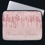 Housse Pour Ordinateur Portable Monogramme étincelant rose or<br><div class="desc">Blush Pink - Rose Gold Faux Parties scintillant de goutte et Élégant Monogramme Girly mignonne Ordinateur portable Coque ou Manche. Ce coque peut être customisé pour inclure votre nom de script de signature.</div>