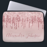 Housse Pour Ordinateur Portable Monogramme étincelant rose or<br><div class="desc">Blush Pink - Rose Gold Faux Parties scintillant de goutte et Élégant Monogramme Girly mignonne Ordinateur portable Coque ou Manche. Ce coque peut être customisé pour inclure votre nom de script de signature.</div>