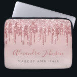 Housse Pour Ordinateur Portable Monogramme étincelant rose or<br><div class="desc">Blush Pink - Rose Gold Faux Parties scintillant à goutte et Élégant Monogramme professionnel et étincelant cheveux et maquiller beauté promo Ordinateur portable de travail Coque ou manches. Ce coque peut être customisé pour inclure votre nom de script de signature et le titre du travail ou du poste.</div>