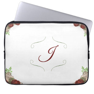 Housse Pour Ordinateur Portable Monogramme Floral