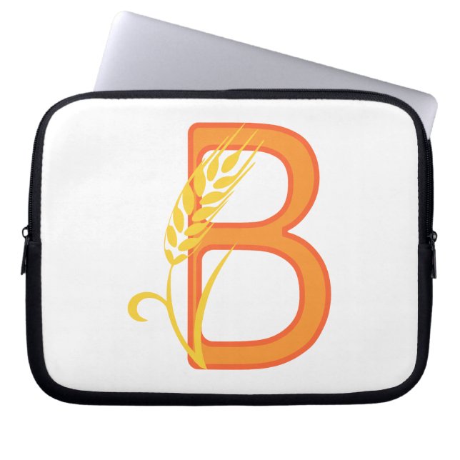 Housse Pour Ordinateur Portable monogramme floral B lettre majuscule (Devant)