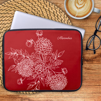 Housse Pour Ordinateur Portable Monogramme Floral Illustration en Ligne