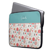 Housse Pour Ordinateur Portable Monogramme floral peint (devant gauche)