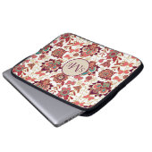 Housse Pour Ordinateur Portable Monogramme floral Retro Paisley (Devant bas)