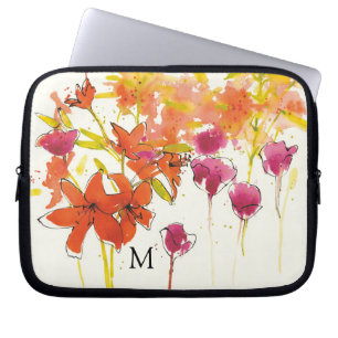 Housse Pour Ordinateur Portable Monogramme la prune de Patty