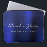 Housse Pour Ordinateur Portable Monogramme métallique bleu marine Professionnel<br><div class="desc">Moderne Marine Bleu Faux Métallic Inox Élégant Monogramme Promotionnel Portable Sac ou Manche Promotionnel (promo) Coque publicitaire. Ce coque informatique professionnel professionnel de classe peut être customisé pour inclure votre nom de signature de script monogrammé et le titre de la profession ou du poste.</div>