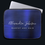Housse Pour Ordinateur Portable Monogramme métallique bleu marine Professionnel<br><div class="desc">Moderne Marine Bleu Faux Métallic Inox Élégant Monogramme Promotionnel Portable Sac ou Manche Promotionnel (promo) Coque publicitaire. Ce coque informatique professionnel professionnel de classe peut être customisé pour inclure votre nom de signature de script monogrammé et le titre de la profession ou du poste.</div>