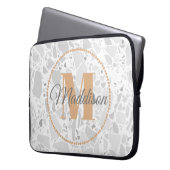 Housse Pour Ordinateur Portable Monogramme Motif moderne Votre nom Terrazzo (devant gauche)