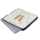 Housse Pour Ordinateur Portable Monogramme Motif moderne Votre nom Terrazzo Gold (Devant bas)