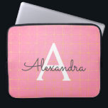Housse Pour Ordinateur Portable Monogramme Motif rose et or Art déco<br><div class="desc">Coque d'ordinateur portable Monogram Motif couleur rose et or Art déco. Ce coque peut être customisé pour inclure votre nom initial et prénom. Si vous souhaitez faire correspondre des articles,  veuillez contacter le concepteur.</div>