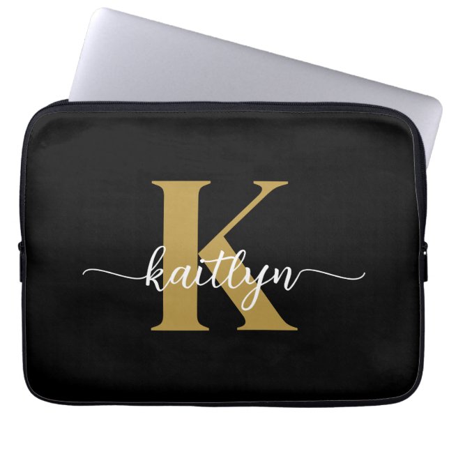 Housse Pour Ordinateur Portable Monogramme noir (Devant)
