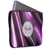 Housse Pour Ordinateur Portable Monogramme noir violet Abstrait (Devant droit)