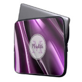 Housse Pour Ordinateur Portable Monogramme noir violet Abstrait (devant gauche)