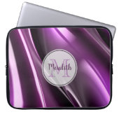 Housse Pour Ordinateur Portable Monogramme noir violet Abstrait (Devant)