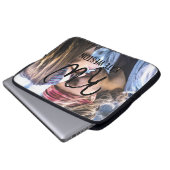 Housse Pour Ordinateur Portable Monogramme photo et script de brosse personnalisés (Devant bas)