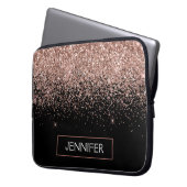 Housse Pour Ordinateur Portable Monogramme Rose rose rose rose Parties scintillant (devant gauche)