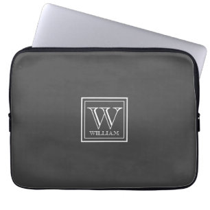 Housse Pour Ordinateur Portable Monogramme simple initial et nom