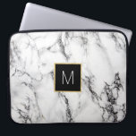 Housse Pour Ordinateur Portable monogramme sur marbre<br><div class="desc">monogramme sur marbre</div>