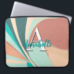 Housse Pour Ordinateur Portable Monogramme Turquoise Abstrait Retro Moderne Peach<br><div class="desc">Cette pochette abstraite pour ordinateur portable moderne attire l'oeil et fait une déclaration avec son aspect rétro de pêche,  turquoise,  aqua,  et tourbillons de rouille d'argile. Ajoutez un nom et une initiale pour le personnaliser. Créé par Simply Farmhouse Press.</div>